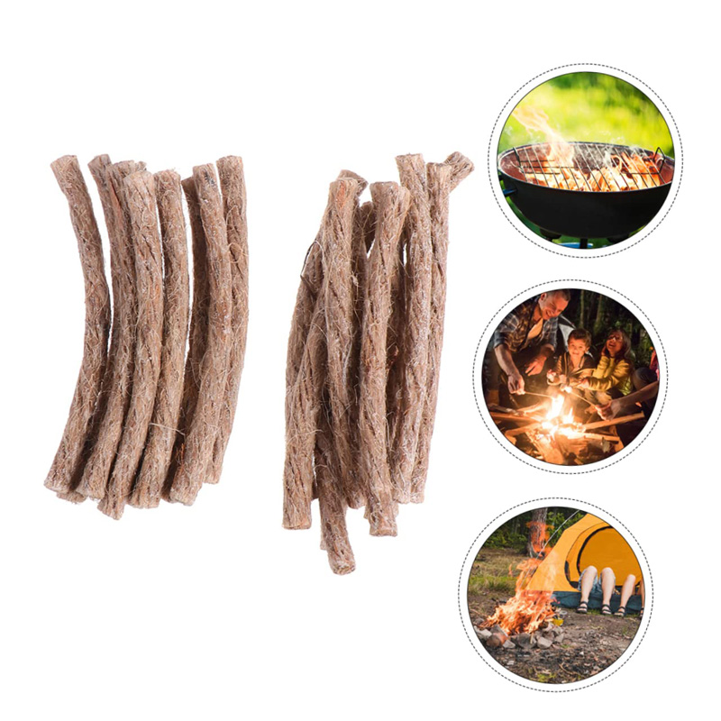 Fire Starting Kit - 12/24Pcs Survival Wick Hemp Cord Easy