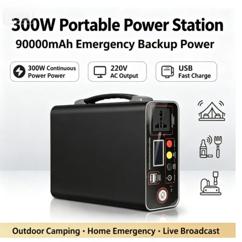 Solar Emergency Charger - Portable Power Plant 300W 220V, 333Wh,