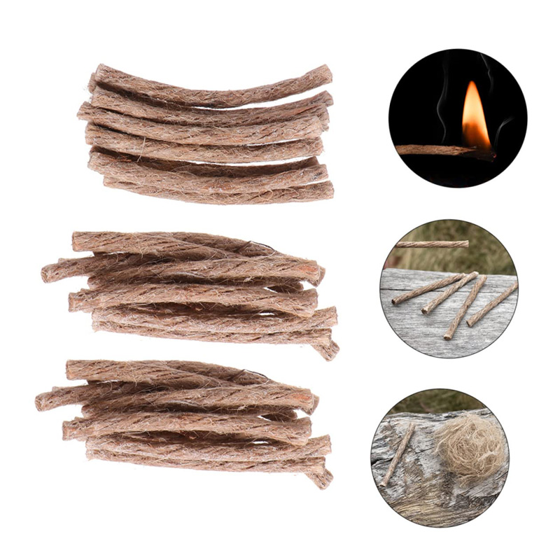 12/24Pcs Survival Wick Hemp Co - огляд і ціна Fire Starting Kit